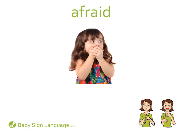 Afraid Baby Sign Language Flash card