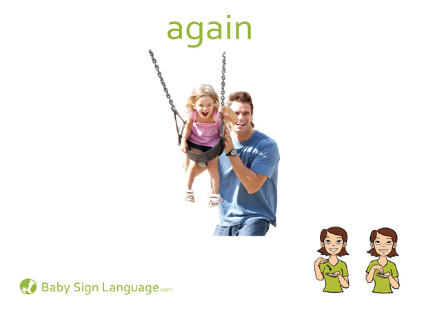 Again Baby Sign Language Flash card