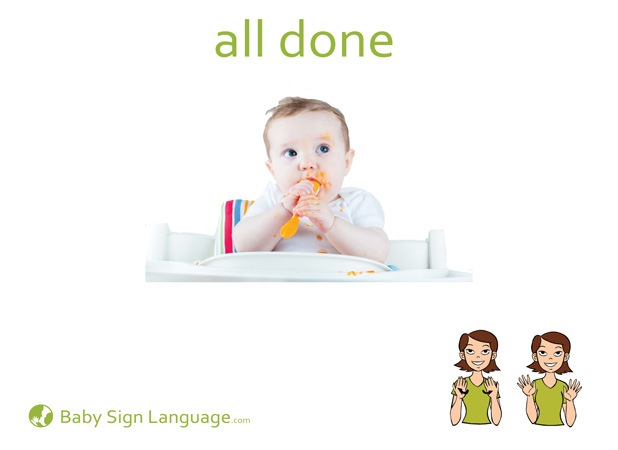 All Done Baby Sign Language Flash card