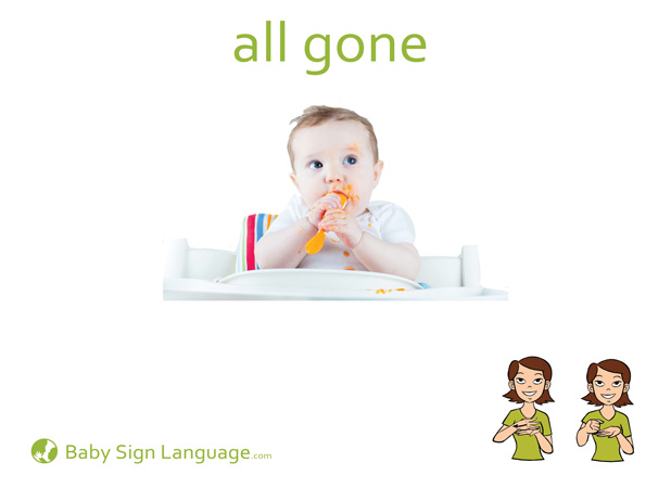 All Gone Baby Sign Language Flash card