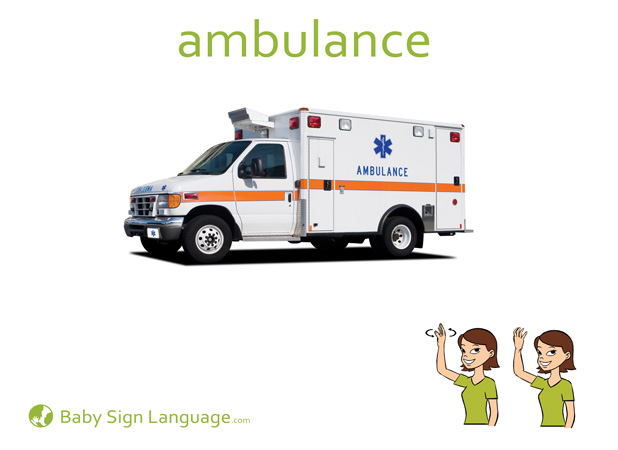 Ambulance Baby Sign Language Flash card