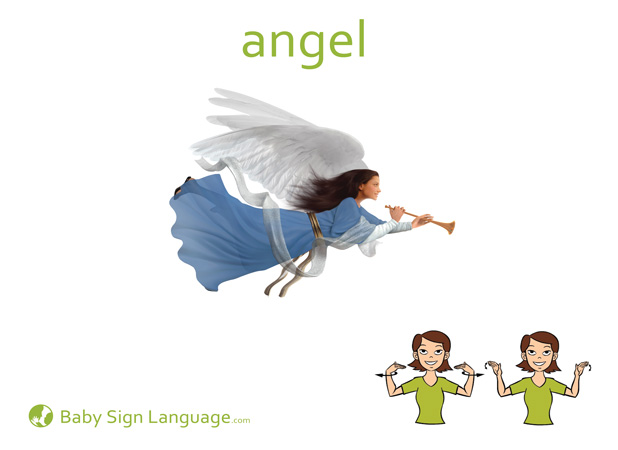 Angel Baby Sign Language Flash card