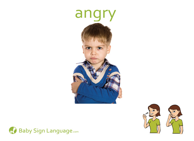 Angry Baby Sign Language Flash card