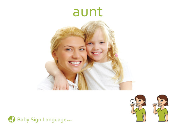 Aunt Baby Sign Language Flash card