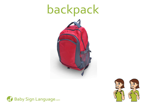 Backpack Baby Sign Language Flash card