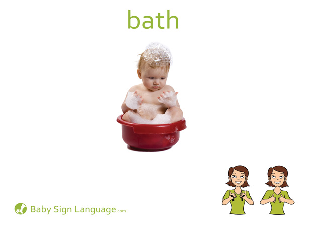 Bath Baby Sign Language Flash card