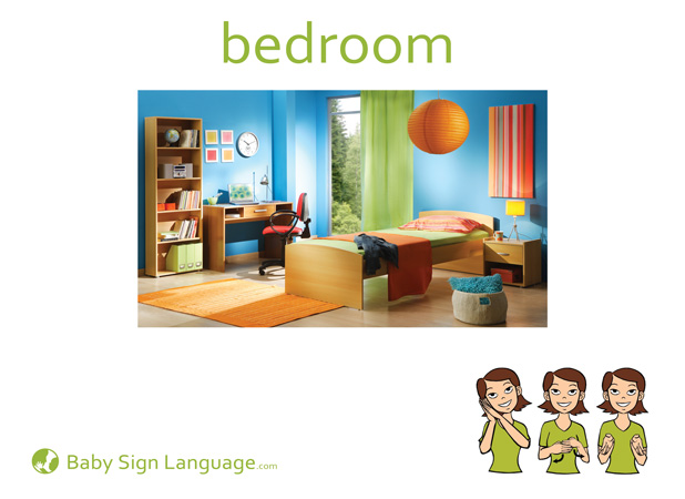 Bedroom Baby Sign Language Flash card