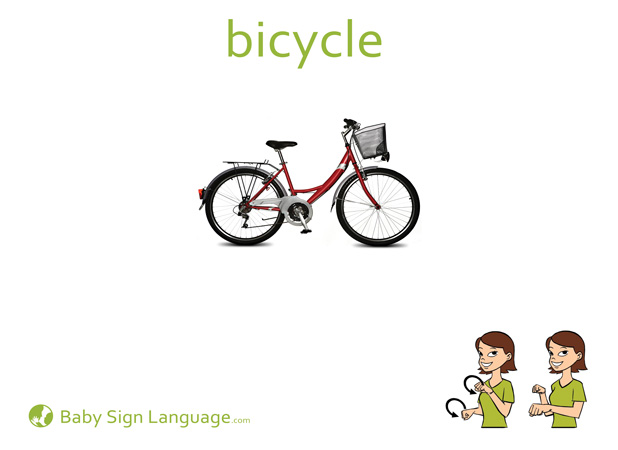 Bicycle Baby Sign Language Flash card