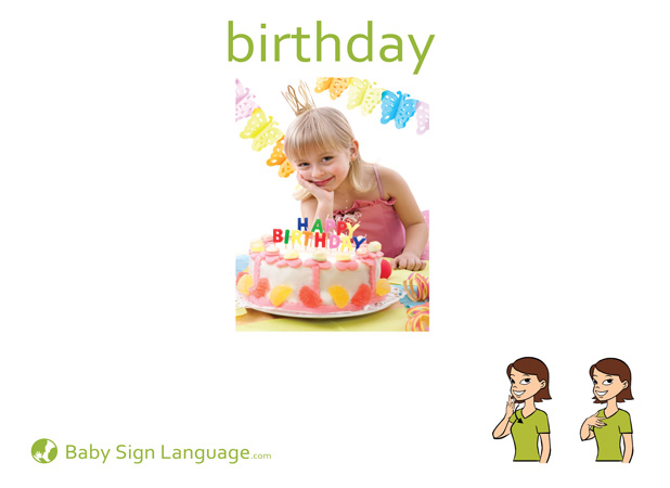 Birthday Baby Sign Language Flash card