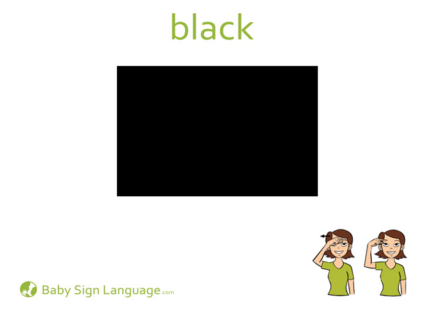 Black Baby Sign Language Flash card