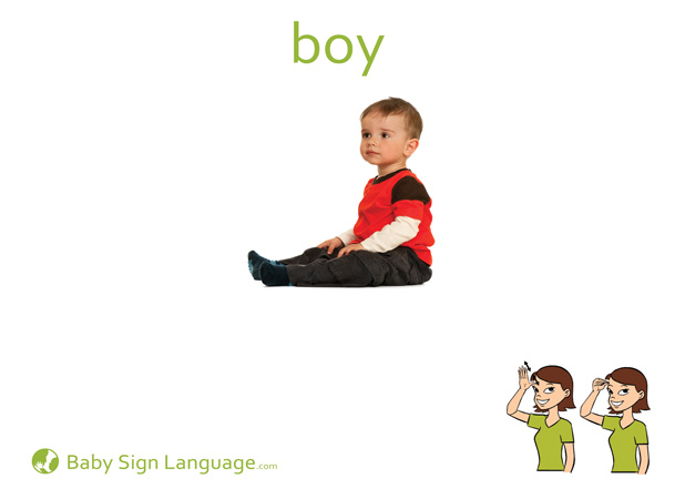 Boy Baby Sign Language Flash card