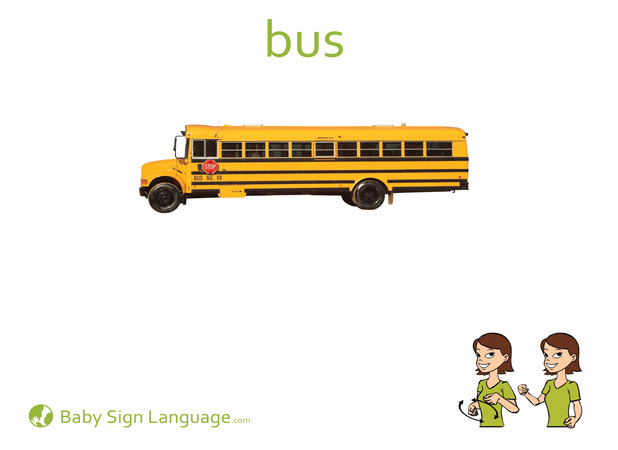 Bus Baby Sign Language Flash card