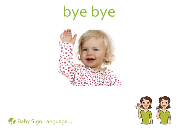 Bye Bye Baby Sign Language Flash card