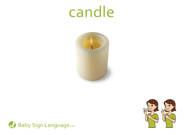 Candle Baby Sign Language Flash card