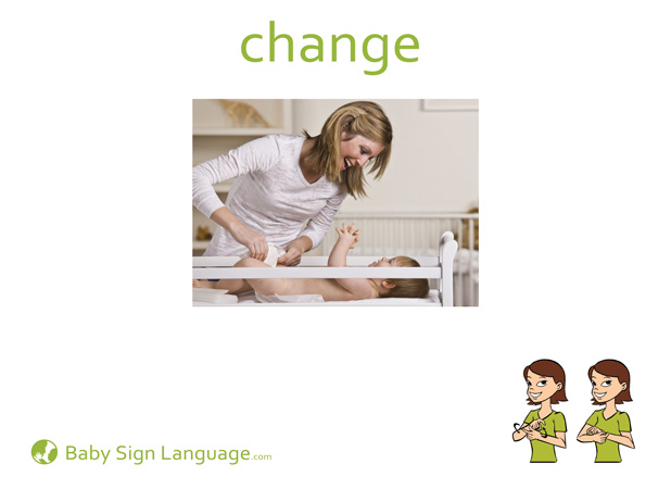 Change Baby Sign Language Flash card