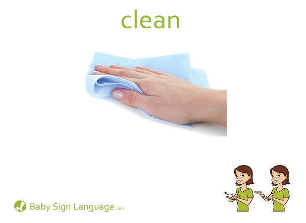 Clean Baby Sign Language Flash card