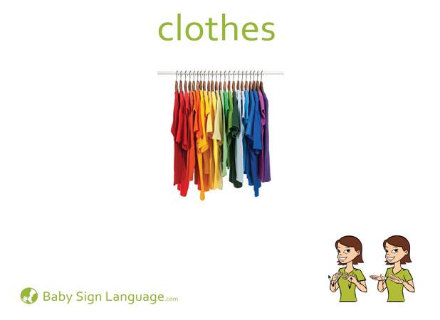 Clothes Baby Sign Language Flash card