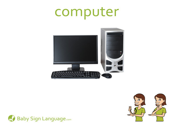 Computer Baby Sign Language Flash card