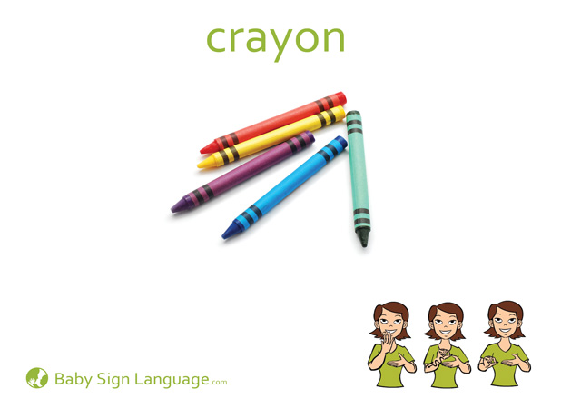 Crayon Baby Sign Language Flash card