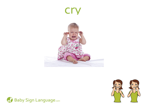 Cry Baby Sign Language Flash card