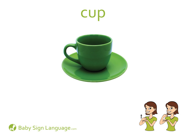 Cup Baby Sign Language Flash card