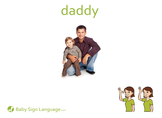 Daddy Baby Sign Language Flash card