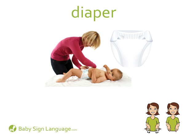 Diaper Baby Sign Language Flash card