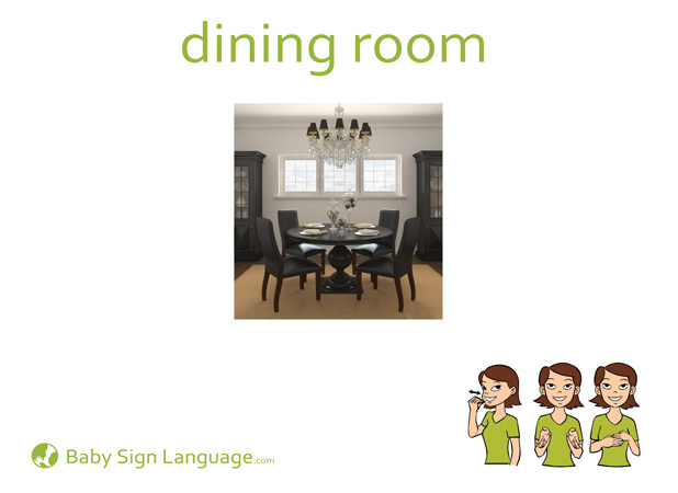 Dining Room Baby Sign Language Flash card