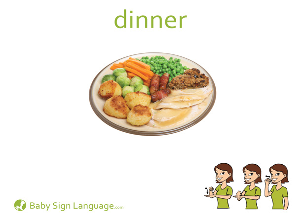 Dinner Baby Sign Language Flash card