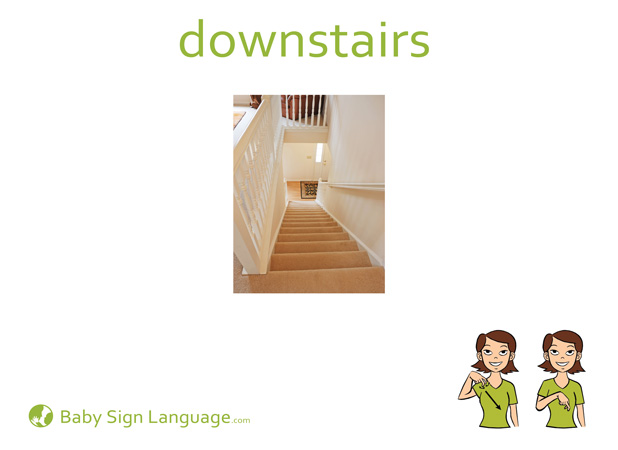 Downstairs Baby Sign Language Flash card