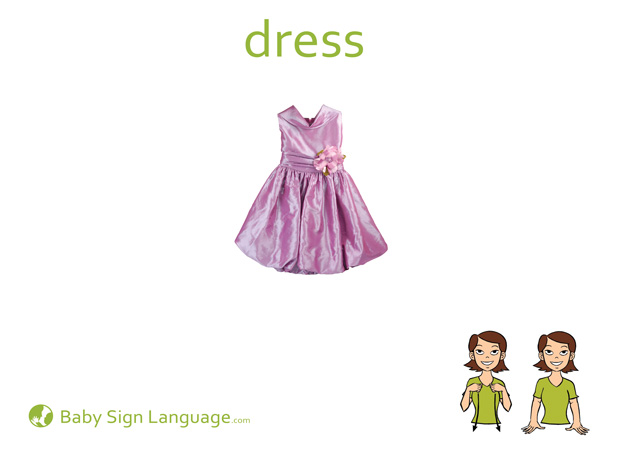 Dress Baby Sign Language Flash card