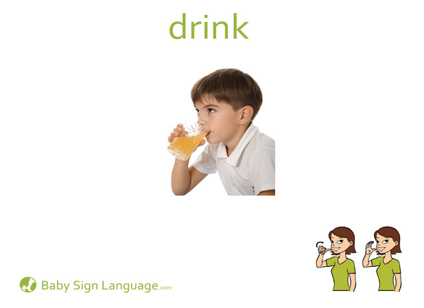 Drink Baby Sign Language Flash card