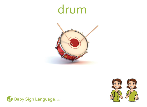 Drum Baby Sign Language Flash card