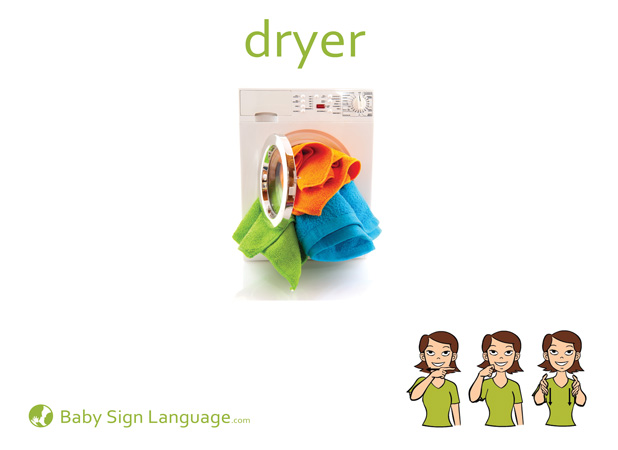 Dryer Baby Sign Language Flash card