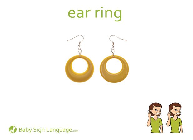 Earring Baby Sign Language Flash card