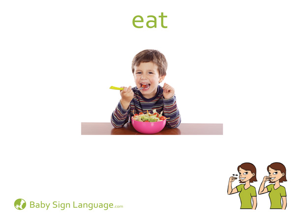 Eat Baby Sign Language Flash card