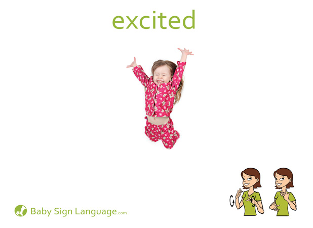 Excited Baby Sign Language Flash card