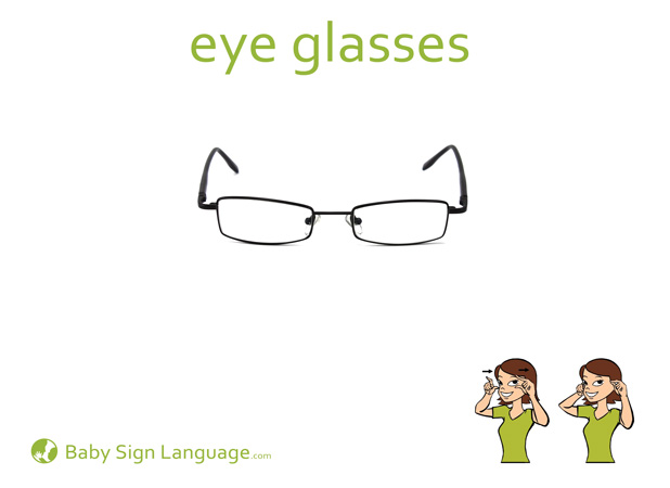 Eye Glasses Baby Sign Language Flash card