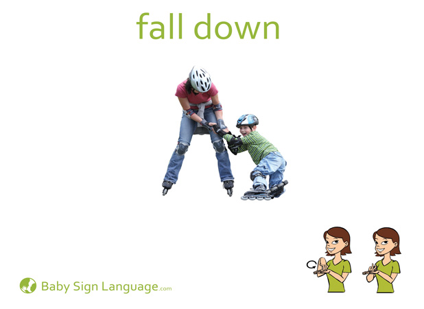 Fall Down Baby Sign Language Flash card