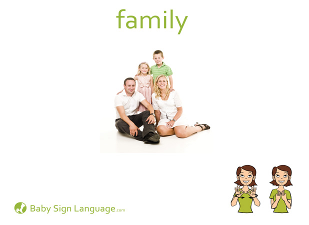 Family Baby Sign Language Flash card
