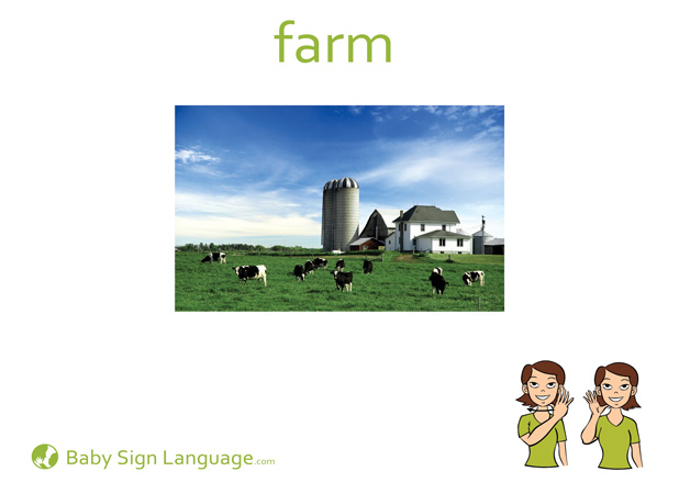Farm Baby Sign Language Flash card