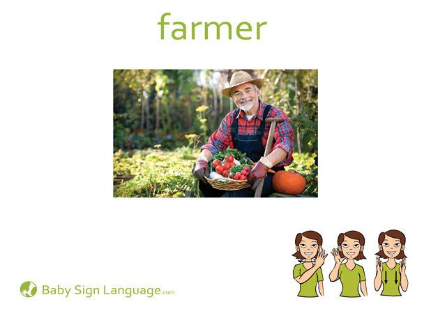 Farmer Baby Sign Language Flash card