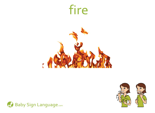 Fire Baby Sign Language Flash card