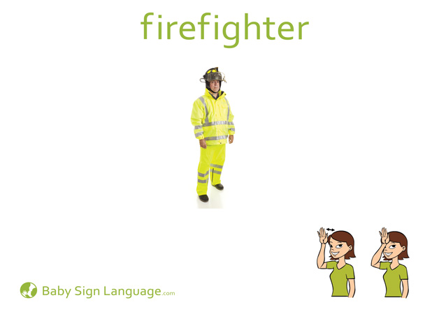 Firefighter Baby Sign Language Flash card