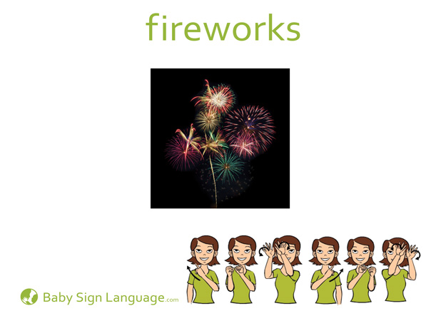 Fireworks Baby Sign Language Flash card
