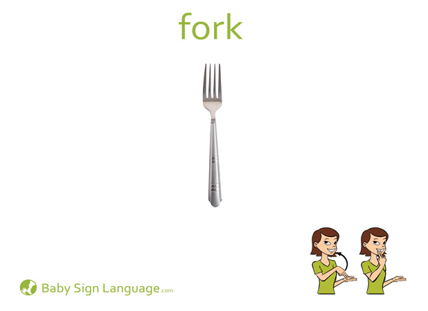 Fork Baby Sign Language Flash card