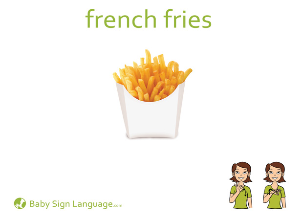 French Fries Baby Sign Language Flash card
