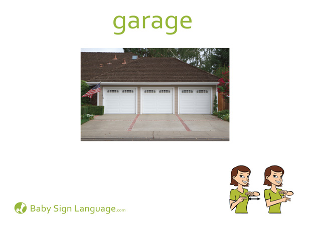 Garage Baby Sign Language Flash card