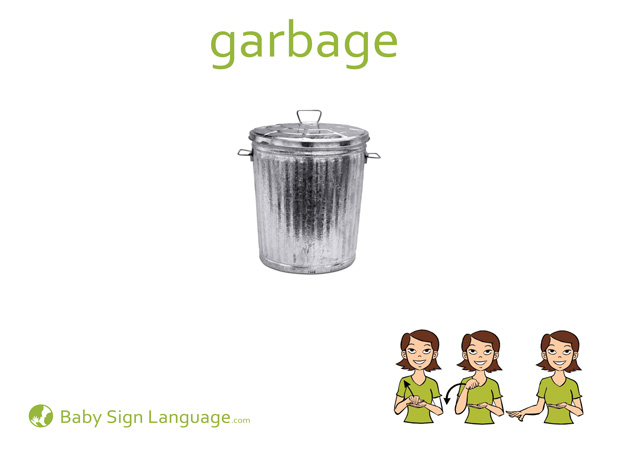 Garbage Baby Sign Language Flash card