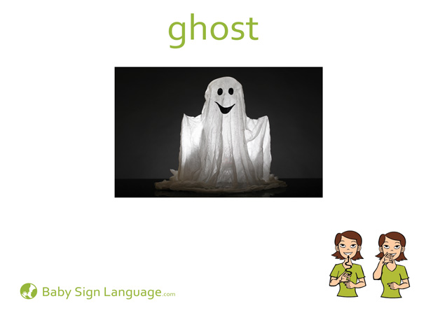 Ghost Baby Sign Language Flash card